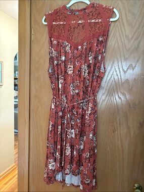 torrid Rust Floral Lace Yoke Midi Dress